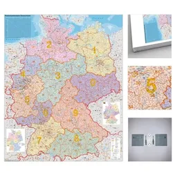 STIEFEL Eurocart Wandkarte »PLZ-Deutschland zum Pinnen« 80x105 cm mit Wandhalterung