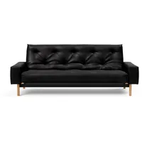 Schlafsofa INNOVATION LIVING TM "MIMER hochwertige Schlaffunktion, aktuelles Design und extra Komfort" Sofas Gr. T: 100cm, Microfaser in Lederoptik FANUAL, schwarz (schwarz 550 fanual) Taschenfederkernmatratze, Breite Liegefläche 140 cm