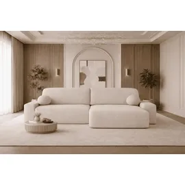 moeblo Ecksofa Lisbon – Ottomane beidseitig montierbar, Ecksofa aus Bouclé, Couch für Wohnzimmer, Schlafsofa Sofagarnitur Sofa Eckcouch L-Form,... - Beige
