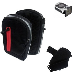 K-S-Trade Kameratasche für Ricoh WG-M 2, Fototasche Kameratasche Gürteltasche Schutz Hülle Case bag grau|schwarz