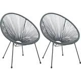 Möbilia Gartenstuhl 73 x 73 x 88 cm grau 2 St.