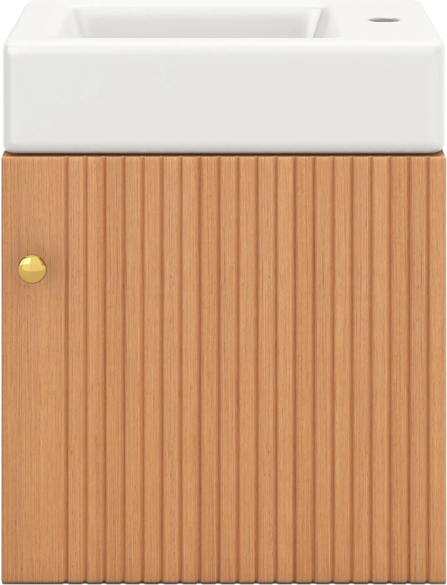 Badezimmermöbel Waschbecken mit Waschtischunterschrank, hängend, mit Stauraum, 46×26×56 cm, Naturfarbe