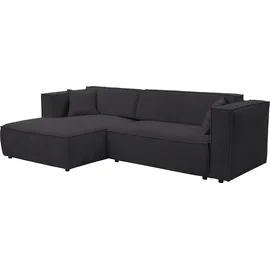 werk2 Eckcouch Cord 2-Sitzer Anthrazit