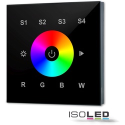 ISOLED DALI DT8 RGB+W 1 Gruppe Einbau-Touch Master-Controller, schwarz, 100-240V AC oder DALI-Bus Spannung, schwarz ISO-115059