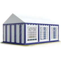 TOOLPORT Partyzelt 3 x 6 m inkl. Seitenteile blau/weiß (6147)