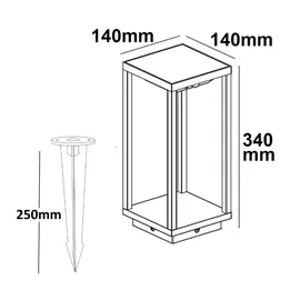 ISOLED Außenleuchte Aluminium 34,0 cm mit Bewegungsmelder schwarz