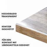KARAT Tischfolie Crystal nach Maß Transparent Mattiert mit abgeschrägter Kante 70 x 70 cm