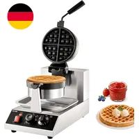 VEVOR Rundes Waffeleisen Waffel 1300 W, Kontaktgrill Belgische Waffeleisen 4 Stk