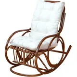 Mid.you Schaukelstuhl, Braun, Holz, Rattan, massiv, Uni, Füllung: Vlies, 62x97x118 cm, Schaukelfunktion, Wohnzimmer, Sessel, Schaukelstühle