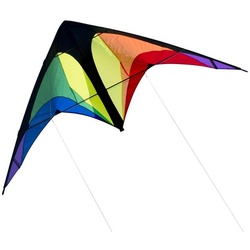 CiM Flug-Drache Power Hawk Rainbow – Lenkdrachen, (Set, 6-tlg), Steuerleinen auf Winder inkl. Schlaufen bunt