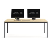 furni24 Schreibtisch-Stahl 160x80x75cm, Eiche, TÜV/GS-Einfache Montage, Arbeitstisch, Bürotisch, Küchentisch, Esstisch, Druckertisch Büro-Möbel Arbeitszimmer Computertisch Gaming-Tisch Mehrzwecktisch