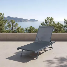 casa.pro Baragiano Sonnenliege 197 x 64 x 30 cm Dunkelgrau