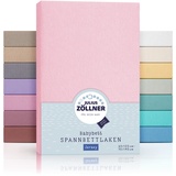 Julius Zöllner 8380347760 Jersey Spannbetttuch Doppelpack für das Kinderbett, Gr. 60x120 / 70x140, rosa