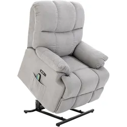 HOMCOM Sessel mit Aufstehhilfe Polyester, Metall, Schaumstoff