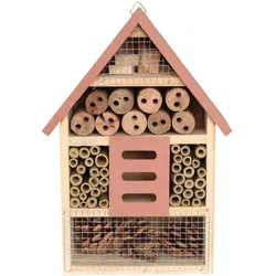 Insektenhotel 20x9x30cm Bienen Insektenhaus Pinienholz coral
