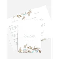 Menükarten Hochzeit selbst gestalten mit Spruch und Fotos im Onlinedesigner bei Meine-Kartenmanufaktur.de