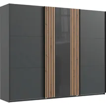 WIMEX Schwebetürenschrank »Atlanta by fresh to go«, mit Akustikpaneel Optik (3D Leisten), Lamelle schwarz