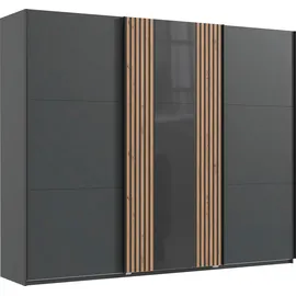 WIMEX Schwebetürenschrank »Atlanta by fresh to go«, mit Akustikpaneel Optik (3D Leisten), Lamelle schwarz