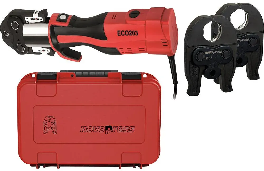 Novopress Pressmaschine Set ECO203 Kabel 230 Volt mit Pressbacken 12-35 mm, 44051-50