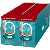 Nassfutter PURINA ONE ADULT Katzenfutter mit Rind in Sauce 52x85g