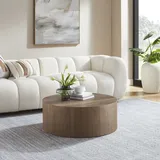 SalesFever Couchtisch rund Walnuss 80 x 30 cm