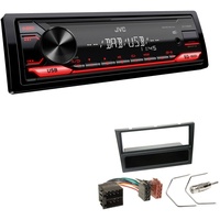 JVC KD-X182DB 1-DIN Media Autoradio AUX-In USB DAB+ mit Einbauset für Opel Combo + C schwarz