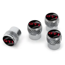 Volkswagen Ventilkappen GTI Design für Gummi- und Messingventile 4 Stück