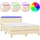 vidaXL Boxspringbett mit Matratze & LED Creme 140x190 cm Stoff