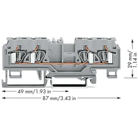 WAGO 880-831 Durchgangsklemme 5mm Zugfeder Belegung: L Grau