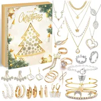 luxuskollektion ZJTAPE Schmuck Adventskalender Frauen 2024 - Goldene Christmas Countdown Calendar