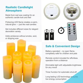 Intirilife LED Kerzen Set 9 St. weiß