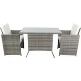 VCM 3-tlg Balkonset Gartenmöbel Set Rattan Raloso