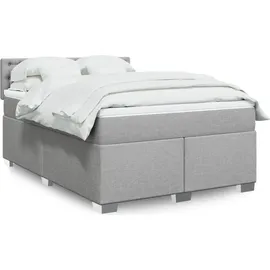 vidaXL Boxspringbett 140 x 200 cm Hellgrau