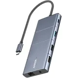 Anker 565 11-in-1 USB-C Hub, Docking-Station mit 10 Gbps USB-C & USB-A Datenports, 4K HDMI, DisplayPort, 85W PD, 2 USB 2.0 Daten, Ethernet, AUX, microSD & SD, Für MacBook Pro und mehr