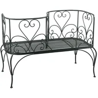 Lesli Living Gartenbank Bank Loveseat Viva la vida 122cm Stahl grün grün