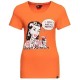 Queenkerosin Print-Shirt I Drink to make you pretty (1-tlg) mit Vintage-Motiv orange XXL