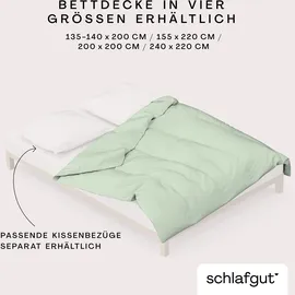schlafgut Knitted Jersey uni Grün 135 x 200 cm + 80 x 80 cm