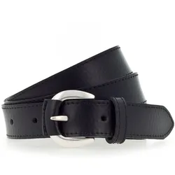 Ledergürtel TAMARIS, Damen, Gr. 80, schwarz, Rindsleder, klassisch, Gürtel, aus Leder teilbezogene Dornschließe