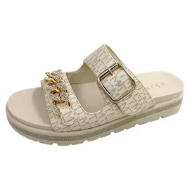 Marco Tozzi Damen Sandale weiches Feel Me Fußbett weiches Innenfutter Modern, beige (Cream Comb), 39 EU