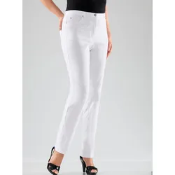 5-Pocket-Hose STEHMANN, Damen, Gr. 38, Normalgrößen, weiß, 72% Viskose, 25% Polyamid, 3% Elasthan, unifarben, lang, Hosen 5-Pocket-Hose
