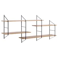 Emob Wandregal 191 x 79 x 25,5 cm Schwarz