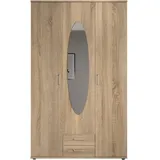 SchlafKONTOR Drehtürenschrank Paul 120 x 195 x 55 cm eiche