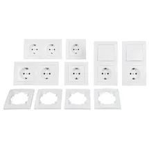 McPower Schalter und Steckdosen Set McPower Flair Standard 20-teilig weiß