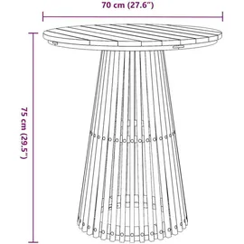 vidaXL Gartentisch Ø 70 x 75 cm Braun
