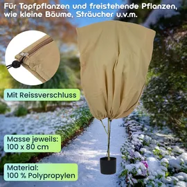 ideoon garden Pflanzenschutzhüllen 6er Set 100 x 80 cm braun