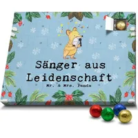 Mr. & Mrs. Panda Schoko Adventskalender Sänger Leidenschaft - Blau Pastell - Geschenk, Ausbildung, Schokoladen Adventskalender, Jubiläum, Kollegi... - Blau