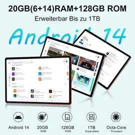 ujj Tablet 10" 5G 2025 20 GB RAM 128 GB Red
