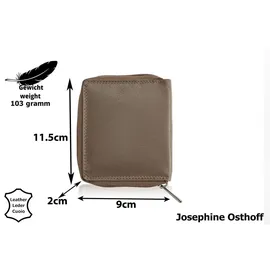Josephine Osthoff Handtaschen-Manufaktur Josephine Osthoff Geldbörse Damen Leder Gross Portemonnaie mit Reißverschluss KleinGeldbörse Herren Kreditkartenetui Geldbeutel mit Wiener Schac... - Taupe