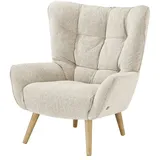 Soho Ohrensessel Jolyn Flachgewebe 87 x 100 x 86 cm Beige