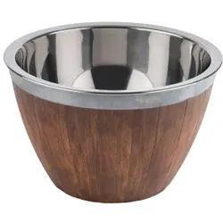 APS Kühlgefäß im Fass-Look, 2-teilig, Eisschale für perfekte Kühlung sensibler Speisen, Maße (Ø x H): 26 x 9 cm